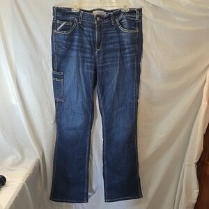 Ariat Rebar Riviter Perfect Rise Bootcut Dark Wash Denim‎ Jeans Women's 18WL